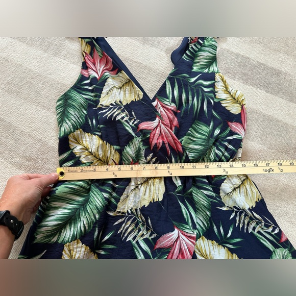 Superdown Penelope Palm Front Wrap Romper Navy (Size L) - Picture 9 of 9